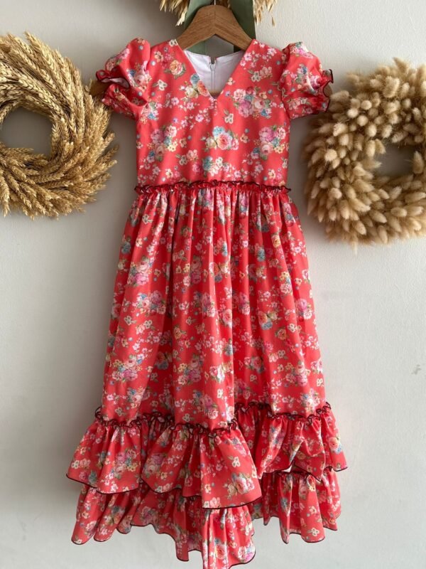 TRAJE DE FLAMENCA ROJO FLORES