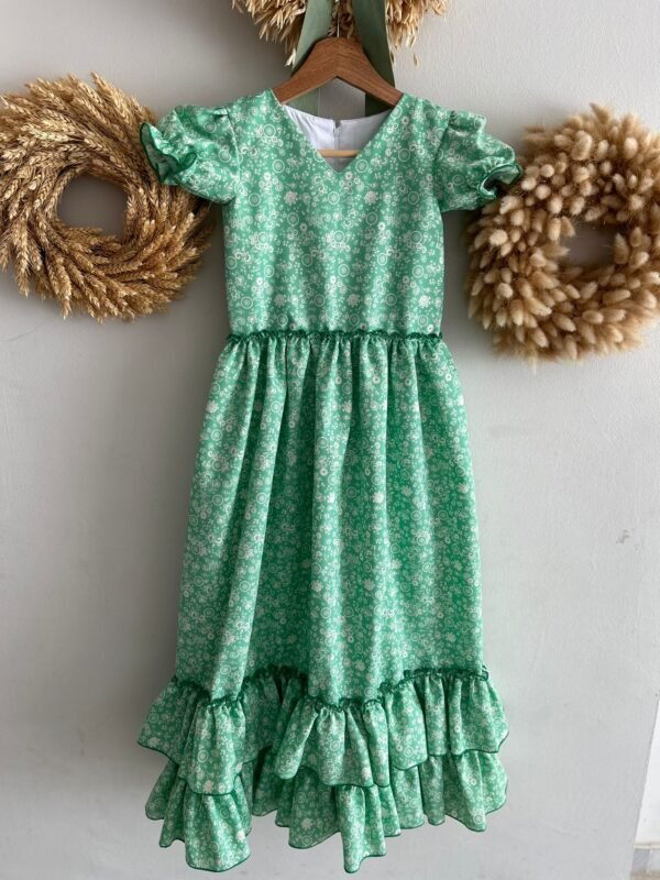 TRAJE DE FLAMENCA ESTAMPADO VERDE