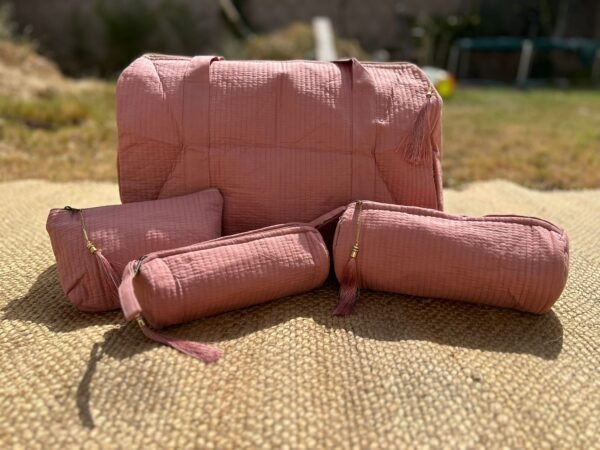CONJUNTO MALETA ROSA EMPOLVADO