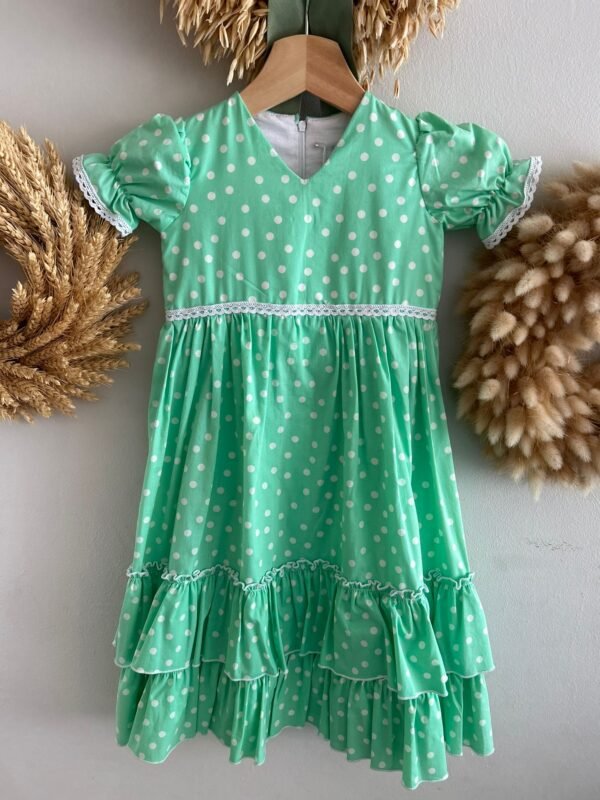 TRAJE DE FLAMENCA VERDE AGUA