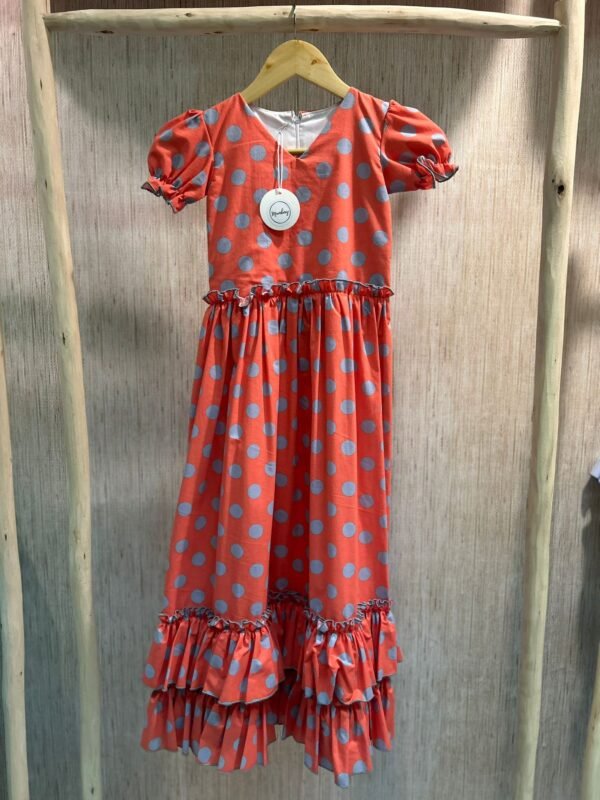 TRAJE FLAMENCA NIÑA NARANA LUNAR GRIS
