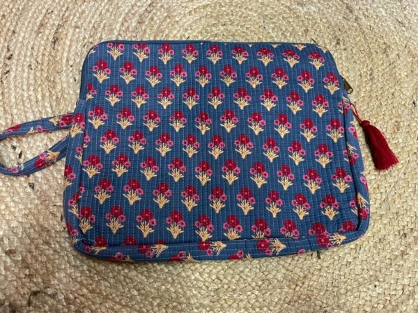 FUNDA PORTATIL AZUL FLORES