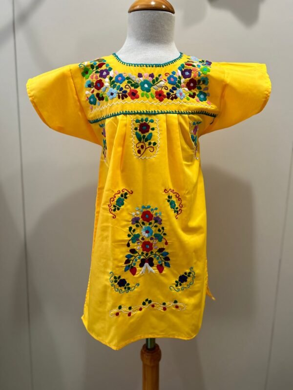 VESTIDO MEXICANO INFANTIL AMARILLO