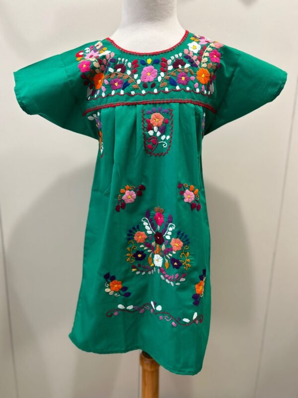 VESTIDO MEXICANO INFANTIL VERDE ANDALUCÍA