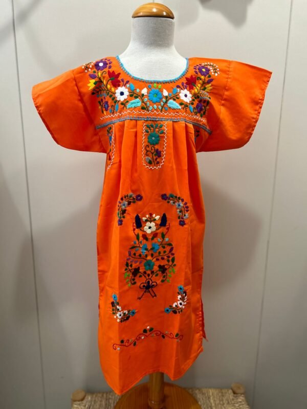 VESTIDO MEXICANO INFANTIL NARANJA