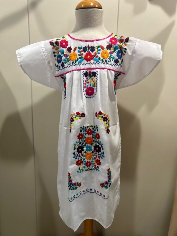 VESTIDO MEXICANO INFANTIL BLANCO