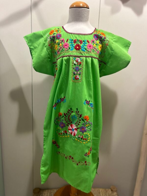 VESTIDO MEXICANO INFANTIL VERDE LIMA