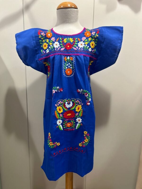 VESTIDO MEXICANO INFANTIL AZUL ÍNDIGO