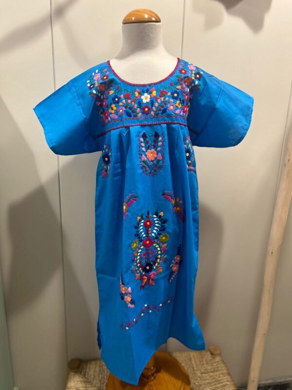 VESTIDO MEXICANO INFANTIL AZUL
