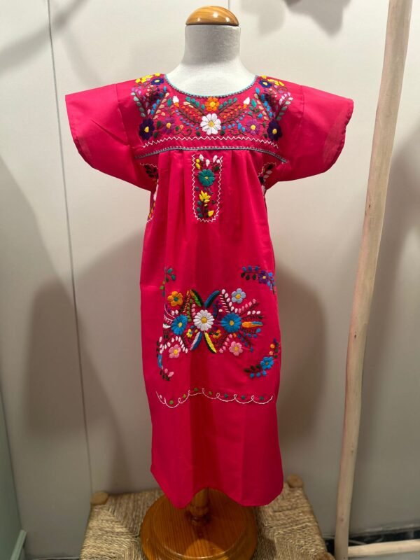 VESTIDO MEXICANO INFANTIL FUCSIA